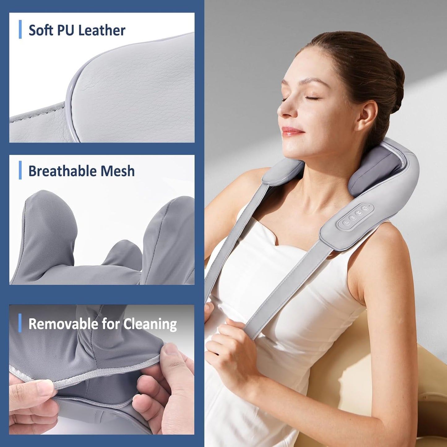 SELLASTIC Neck and Back Massager, Neck Massager with Heating, Body Massager for Body Aches and Pains Relief, Electric Wearable 5D Cervical Neck Massage Machine for Deep Tissue Neck, Back, Shoulders, Waist and Legs